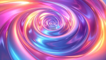 Obraz premium Vibrant Dynamic Paint Splash Iridescent Swirls of Neon Pink, Blue, and Orange Abstract Art