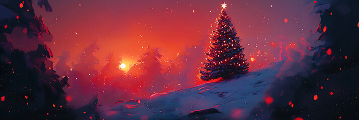 Holiday Illustration – Christmas Tree and Ornaments