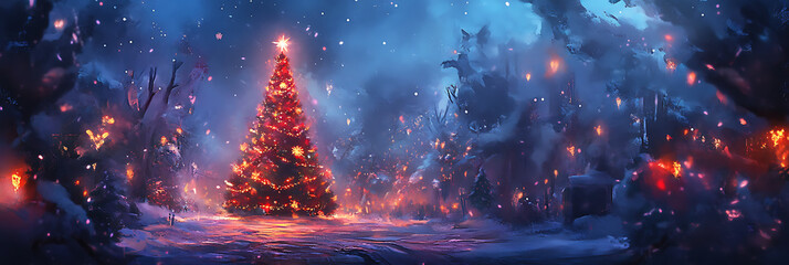 Holiday Illustration – Christmas Tree and Ornaments