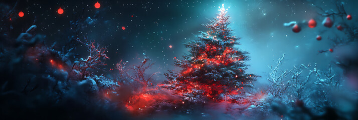 Holiday Illustration – Christmas Tree and Ornaments