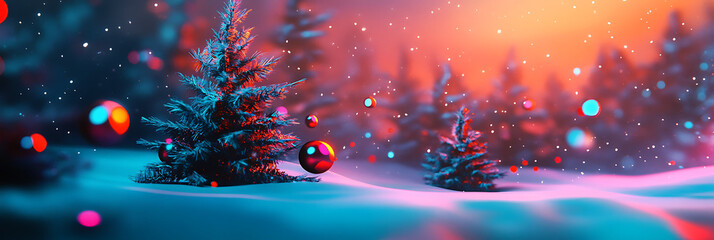 Holiday Illustration – Christmas Tree and Ornaments