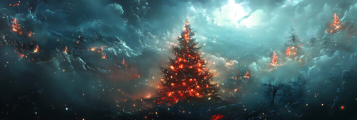 Holiday Illustration – Christmas Tree and Ornaments