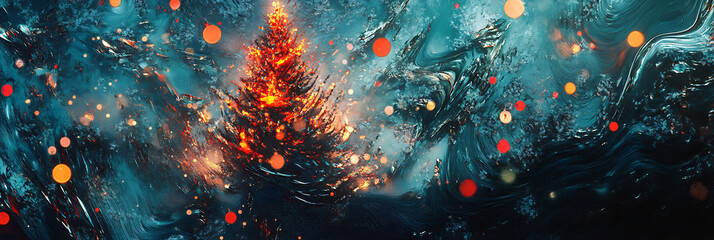 Holiday Illustration – Christmas Tree and Ornaments