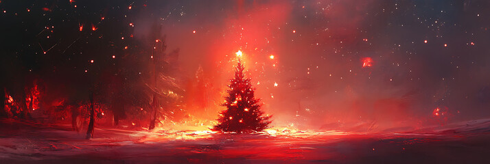 Holiday Illustration – Christmas Tree and Ornaments