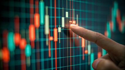 Stock market growth chart blending finance and heartbeat data on digital screen