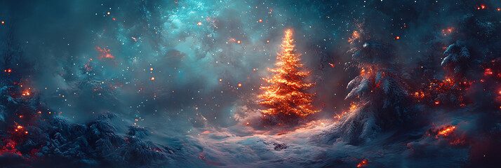 Holiday Illustration – Christmas Tree and Ornaments