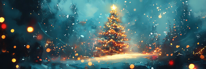 Holiday Illustration – Christmas Tree and Ornaments