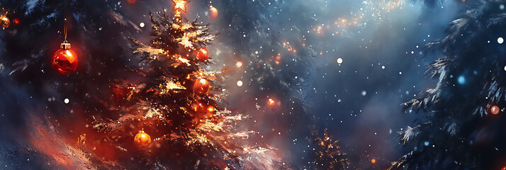 Holiday Illustration – Christmas Tree and Ornaments