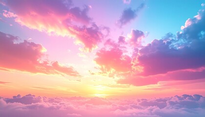 Naklejka premium Dreamy pastel sunset sky. Abstract background.