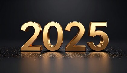 Golden 2025 numerals on dark background