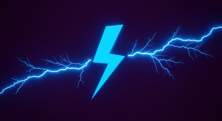 Electric bolt symbol with lightning design on dark background