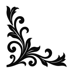 Fototapeta premium Elegant vintage floral vector ornament scroll set for abstract background design