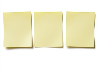 Three Yellow Sticky Notes Isolated