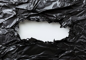 Torn Black Plastic Texture with Hole