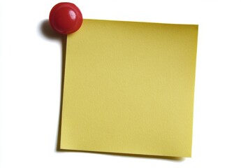 Yellow Sticky Note with Red Pin