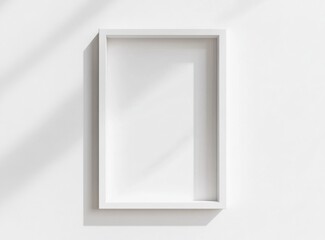 Empty White Frame on Minimalist Wall