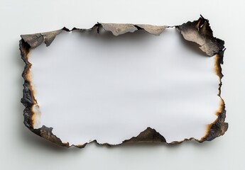 Burnt Paper Edge Over White Background