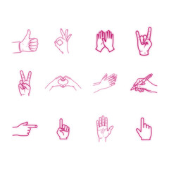 Expressive hand gestures collection, communication signals conveying diverse emotions