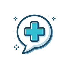 Obraz premium Medical speech bubble icon with a health symbol