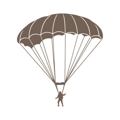 Exciting adventure awaits with skydiver descending safely with parachute vector art