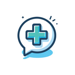 Fototapeta premium Health symbol in a speech bubble representing care