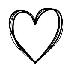 Hand drawn heart illustration icon