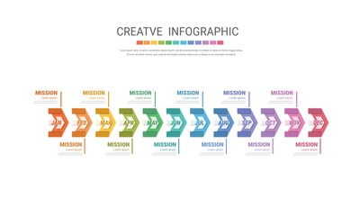 Infographic quarterly template for presentation 12 months in 4 quarter can be used for workflow layout, process diagram, flow chart.