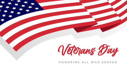 Veterans day vector flat design background