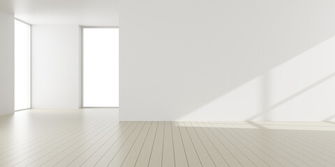 Modern Bright Empty Bedroom 3D Render for Interior Design