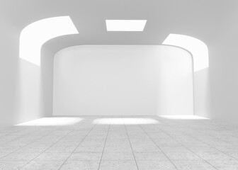 Bright Modern Living Room 3D Visualization with Natural Light