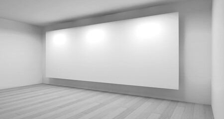 Modern Bright Empty Living and Bedroom 3D Visualization