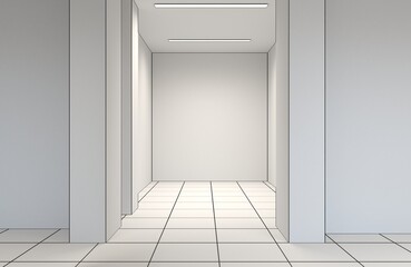 Minimalist Modern Empty Hallway 3D Interior Visualization
