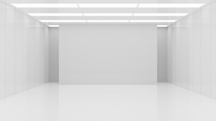 Modern Bright Empty Room 3D Interior Rendering with Natural Light
