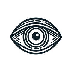 Intricate Eye Illustration with Detailed Line Work
