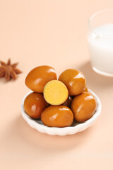 Chinese Tea Eggs Marinated in Soy Sauce with Star Anise Traditional Asian Snack Food