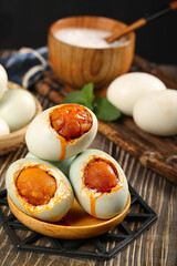 Gaoyou Salted Duck Eggs with Runny Yolks Chinese Traditional Food