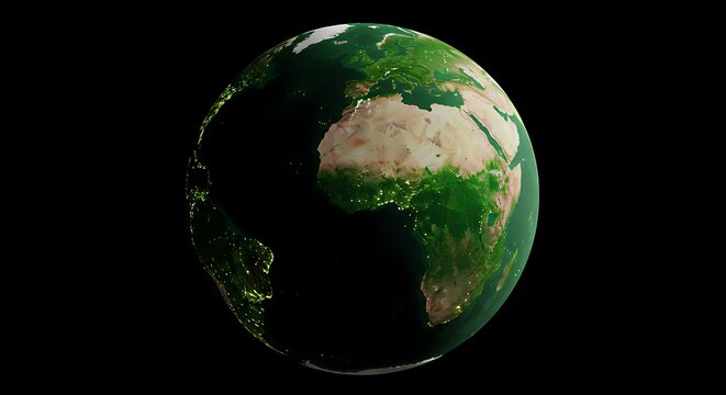 Rotating earth globe against black background illustrating global concepts