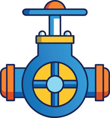 Technical vector of a knife gate valve in piping system.