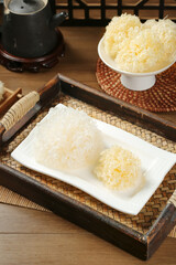 White Snow Fungus Silver Ear Mushroom Traditional Asian Food Ingredient Dried Healthy Cooking