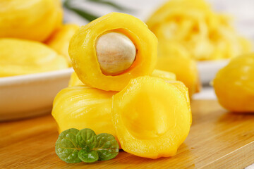 Fresh Golden Pineapple Slices with Sweet Honey Flesh on Wooden Cutting Board - Tropical Fruit Photography