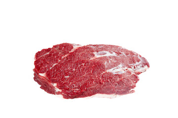 Raw Fresh Beef Brisket Cut Isolated on White Background for BBQ Cooking