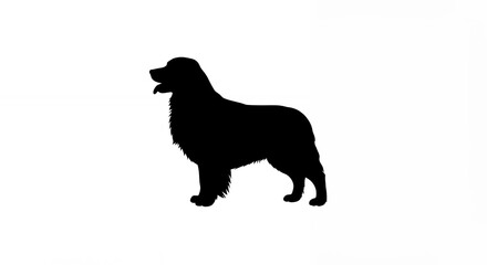 Silhouette of a dog against a white background for versatile applications