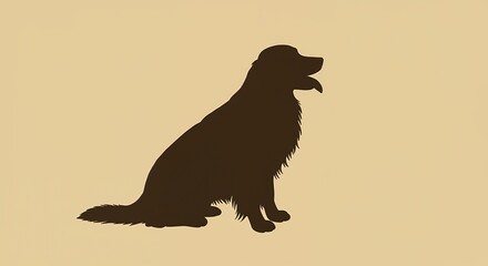 Silhouette of a dog in profile against a neutral background ideal for design and commercial use