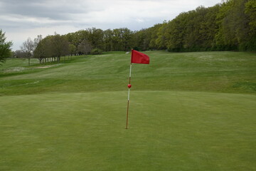 golf course with flag