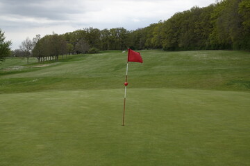golf course with flag