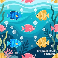 Naklejka premium seamless pattern with fishes