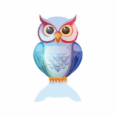 Obraz premium 透明感あるフクロウのガラス製オブジェを描いたベクター素材