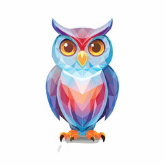 Fototapeta premium 透明感あるフクロウのガラス製オブジェを描いたベクター素材