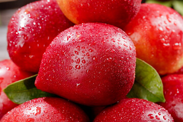 Fresh Ripe Nectarines with Water Droplets - Shanxi Stone Fruit Harvest