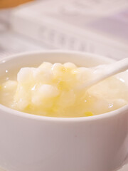 Fresh Corn Soup in White Bowl - Homemade Comfort Food Recipe Ready to Serve